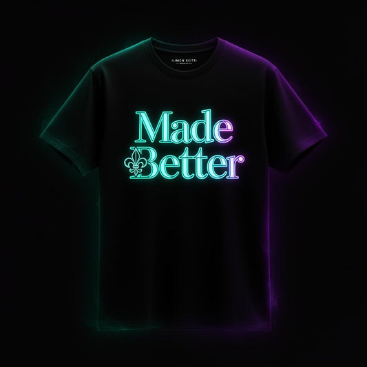 SolBanz Made Better Premium T-Shirt with neon teal and purple design
